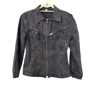 GUESS‎ BY GEORGES MARCIANO Vintage Fitted Denim Jacket Faded Black Small
